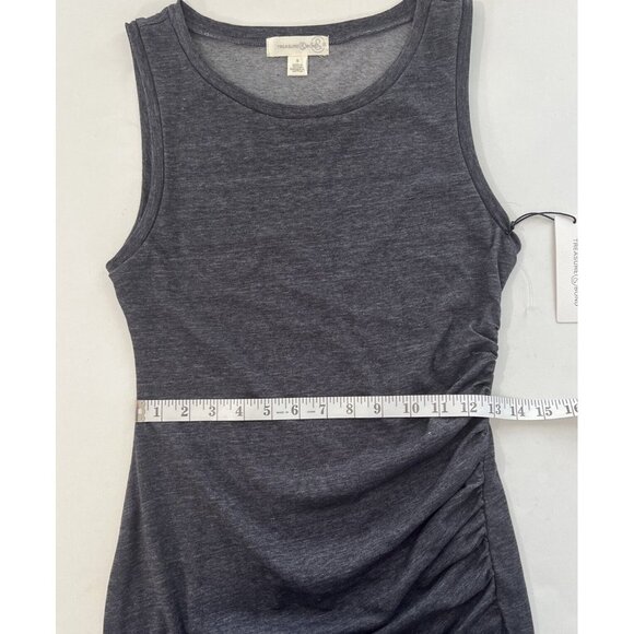 Treasure & Bond Nordstrom Women’s Small Ruched Sleeveless Tank Dress Blue Gray - Picture 8 of 11